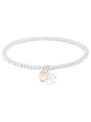 Simply Silver Sterling Silver Tone 925 Polished Mini Tree of Love And Heart Stretch Bracelet - Image 1 of 4