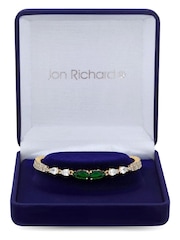 Jon Richard Gold Tone Cubic Zirconia Emerald Green Pear Gift Boxed Bracelet - Image 2 of 2