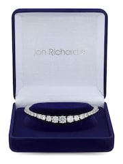 Jon Richard Silver Tone Cubic Zirconia Graduated Tennis Gift Boxed Bracelet - Image 1 of 2