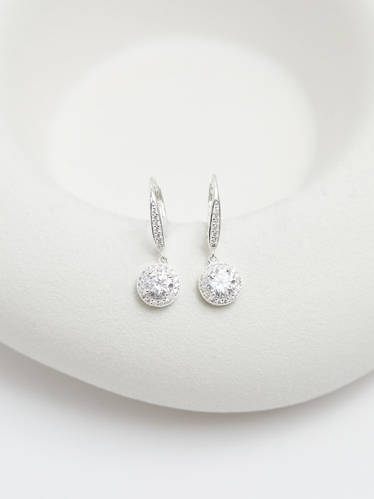 Simply Silver Sterling Silver Tone 925 White Cubic Zirconia Clara Drop Earrings - Image 2 of 4