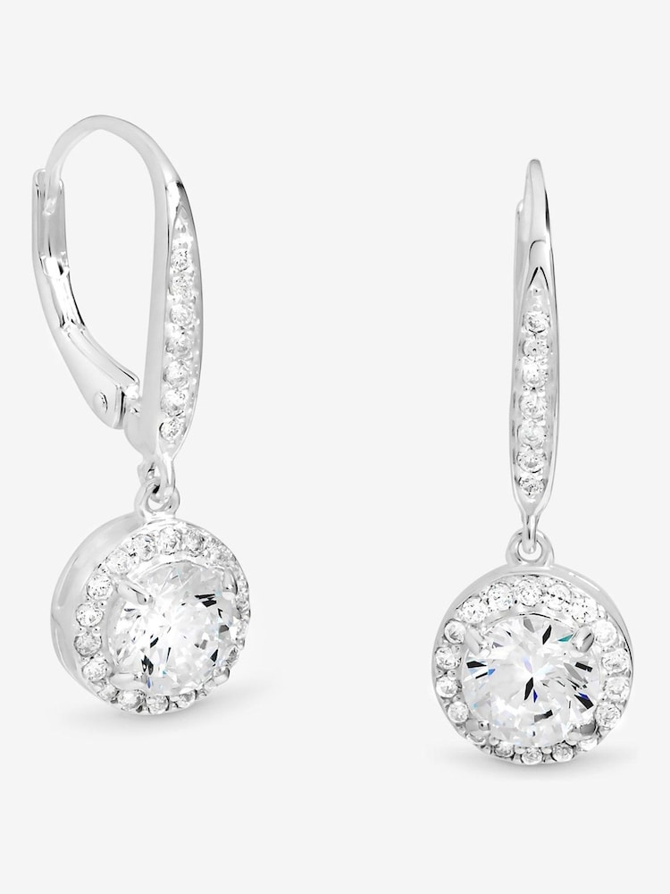 Simply Silver Sterling Silver 925 White Cubic Zirconia Clara Drop Earrings - Image 3 of 3 Simply Silver Sterling Silver 925 White Cubic Zirconia Clara Drop Earrings - Image 3 of 3
