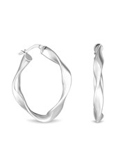 Simply Silver Sterling Silver 925 Square Twist Hoop Earrings - Image 2 of 3