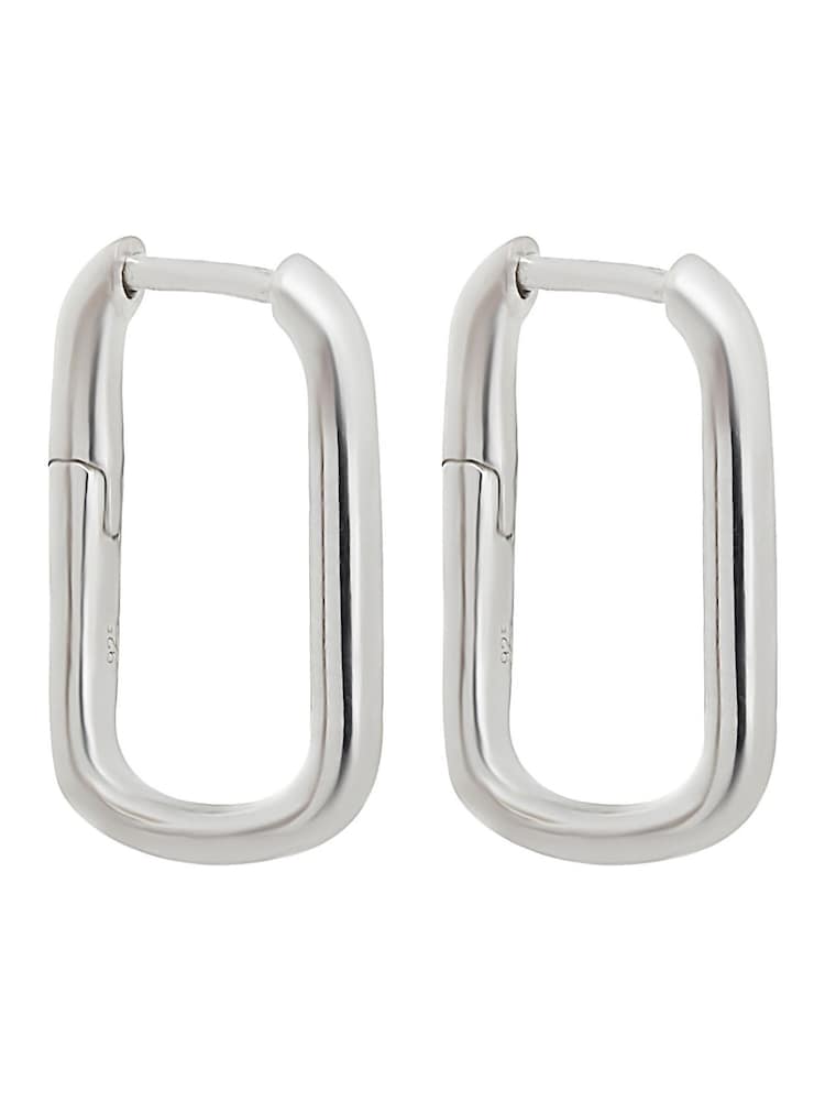 Simply Silver Sterling Silver Tone 925 Mini Rectangle Hoop Earrings - Image 1 of 1