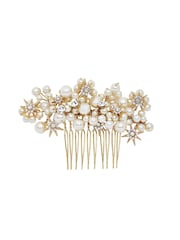 Jon Richard Gold Tone Star And Pearl Hair Comb - Gift Pouch - Image 1 of 3