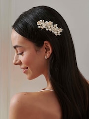 Jon Richard Gold Tone Star And Pearl Hair Comb - Gift Pouch - Image 2 of 3