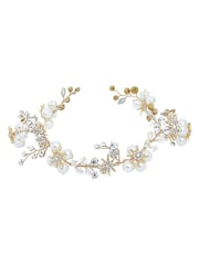 Jon Richard Gold Tone Star And Pearl Hair Vine - Gift Pouch - Image 1 of 3