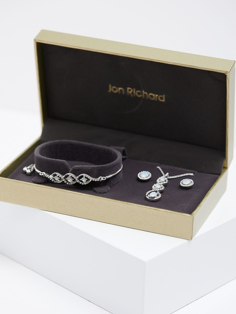 Jon Richard Silver Tone Opal Trio Gift Boxed Set - Image 2 of 4