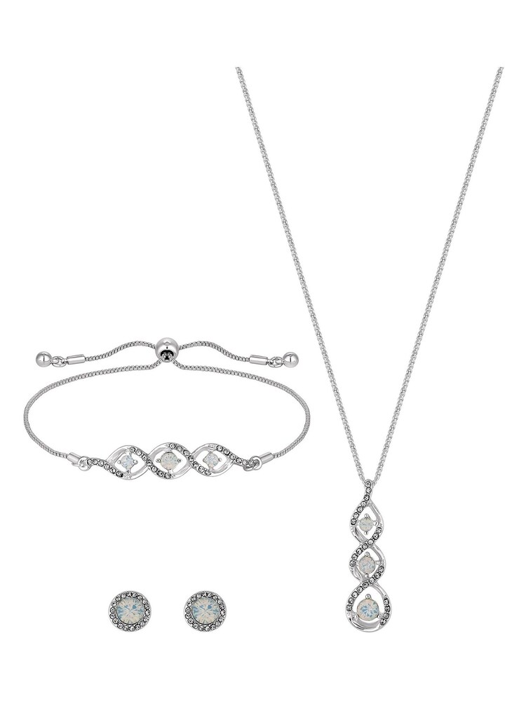Jon Richard Silver Tone Opal Trio Gift Boxed Set - Image 4 of 4