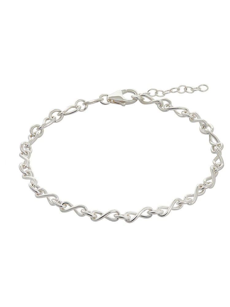 Simply Silver Sterling Silver Tone 925 Small Infinity Bracelet - Image 1 of 3 Simply Silver Sterling Silver Tone 925 Small Infinity Bracelet - Image 1 of 3
