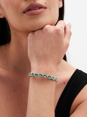 Jon Richard Green Emerald Crystal Rectangle Stretch Bracelet - Image 1 of 4