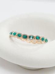 Jon Richard Green Emerald Crystal Rectangle Stretch Bracelet - Image 3 of 4
