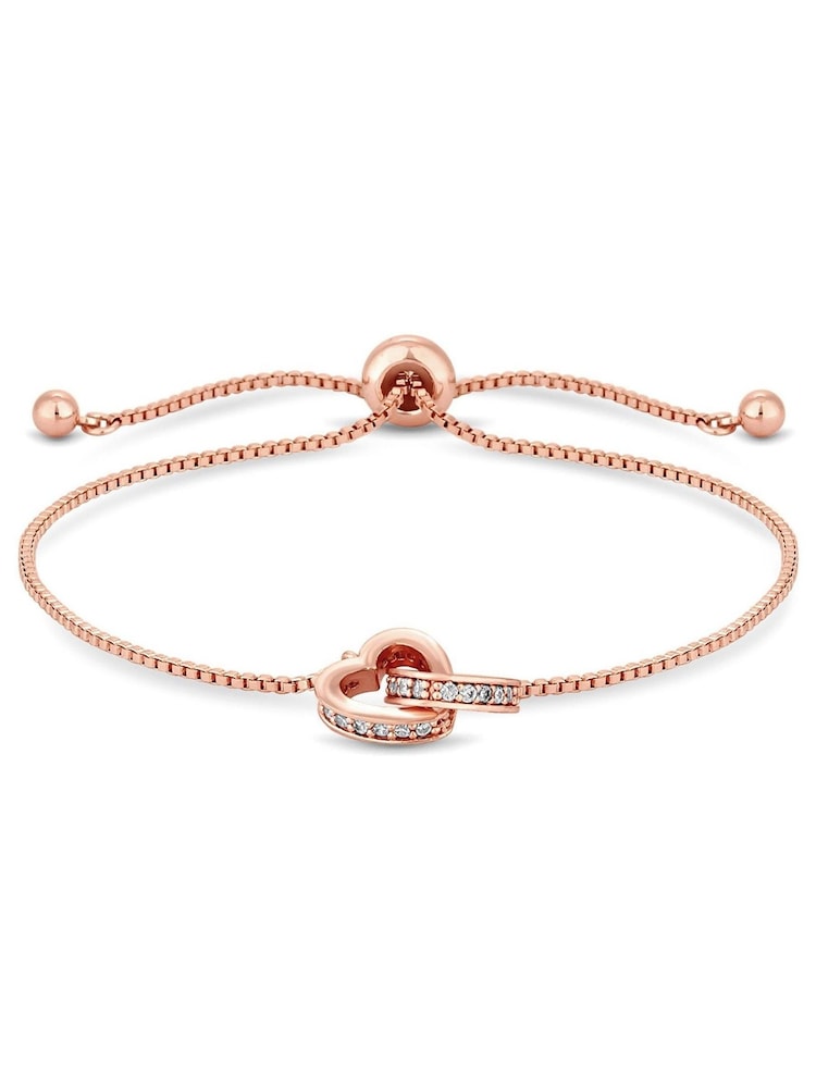 Jon Richard Gold Tone Crystal Heart Bracelet - Image 1 of 1