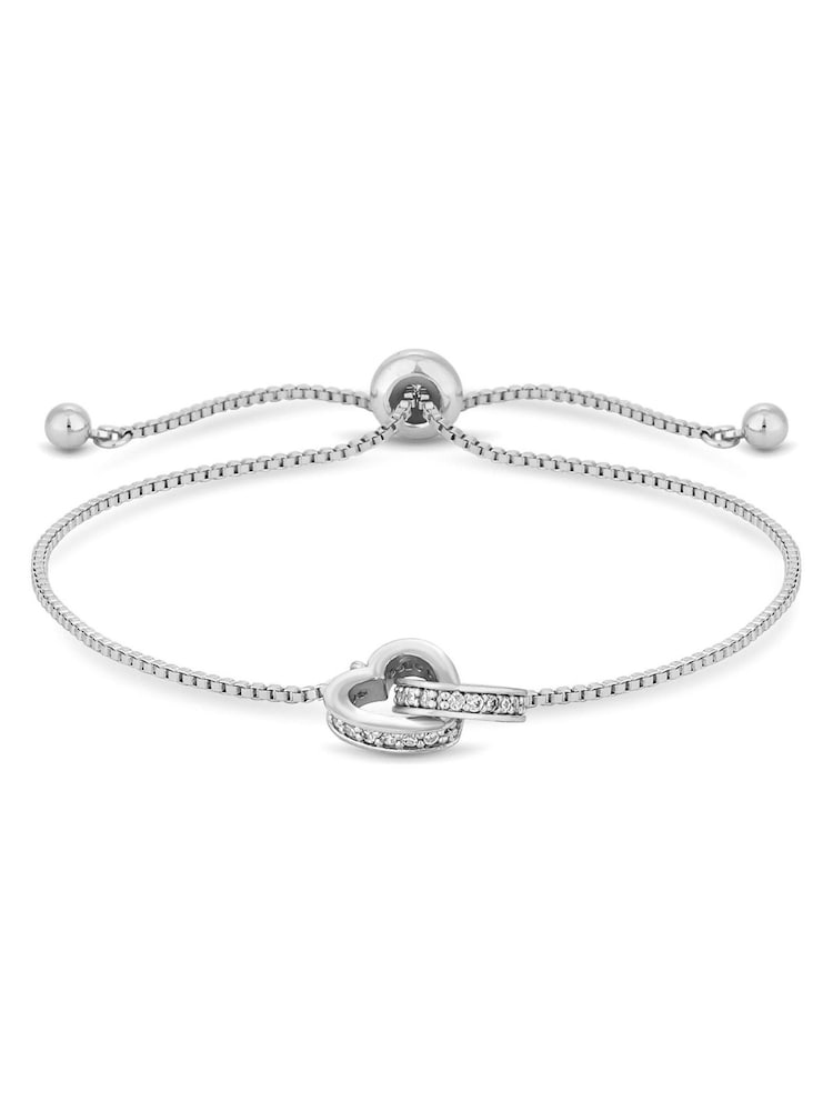 Jon Richard Silver Tone Crystal Heart Bracelet - Image 1 of 2