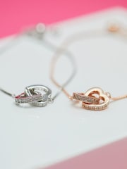 Jon Richard Silver Tone Crystal Heart Bracelet - Image 2 of 2