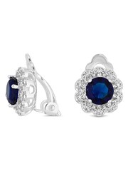 Jon Richard Blue Montana Flower Clip Earrings - Image 1 of 2