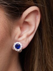 Jon Richard Blue Montana Flower Clip Earrings - Image 2 of 2
