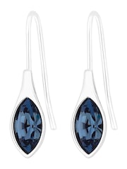 Jon Richard Blue Silver Plated Denim Polished Drop Earrings - Image 1 of 2