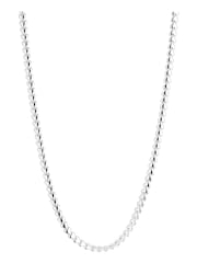 Simply Silver Silver Tone Heart Row Allway Necklace - Image 1 of 2