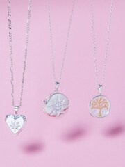 Simply Silver Sterling Silver Tone 14ct Rose Gold Plated 925 Tree of Love Shaker Pendant Necklace - Image 1 of 2