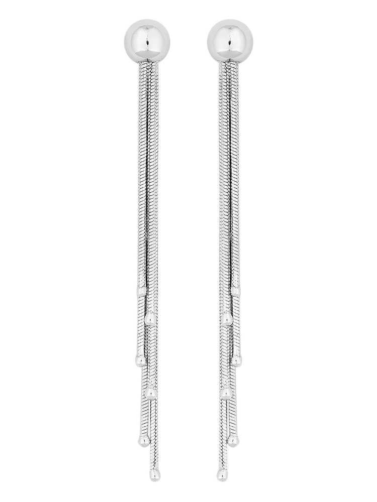 Simply Silver Sterling Silver Tone 925 Slinky Multi Strand Tassel Drop Earrings - Image 1 of 2
