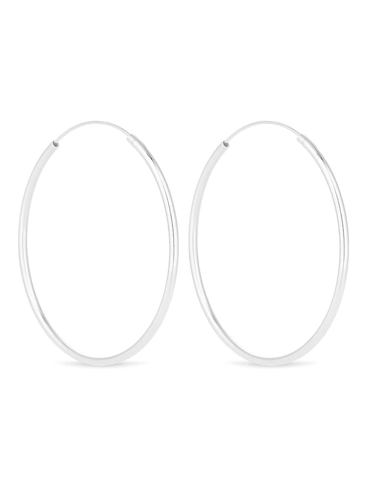 Simply Silver Sterling Silver Tone 925 Thick Hoop Earrings - Image 1 of 3