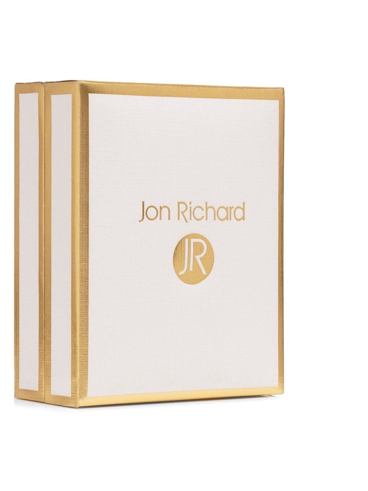 Jon Richard Silver Plated Rhodium Aqua Cubic Zirconia Crystal Square Drop Gift Boxed Set - Image 3 of 3