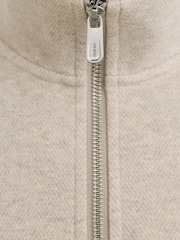 Reiss Oatmeal Melange Gray Herringbone Patch-Pocket Zip-Through Jacket - Image 5 of 8