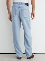 Reiss Light Wash Blue Sloane Relaxed Straight-Fit Distressed Jeans - Image 5 of 7