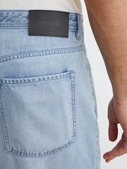 Reiss Light Wash Blue Sloane Relaxed Straight-Fit Distressed Jeans - Image 6 of 7