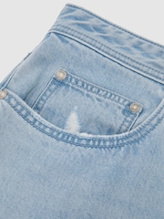 Reiss Light Wash Blue Sloane Relaxed Straight-Fit Distressed Jeans - Image 7 of 7