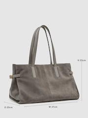 Reiss Grey Elise Suede Medium Tote Bag - Image 3 of 6