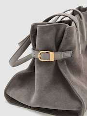 Reiss Grey Elise Suede Medium Tote Bag - Image 6 of 6
