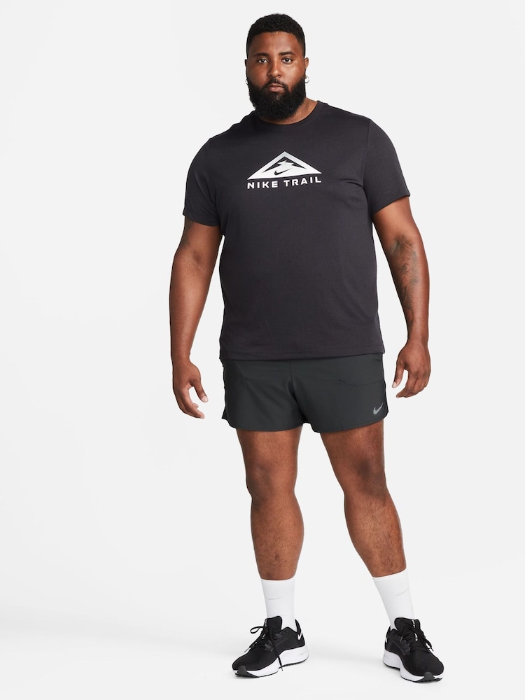 Nike Black/Grey 5 Inch Dri-FIT Stride 5 Inch Running Shorts - Image 8 of 13