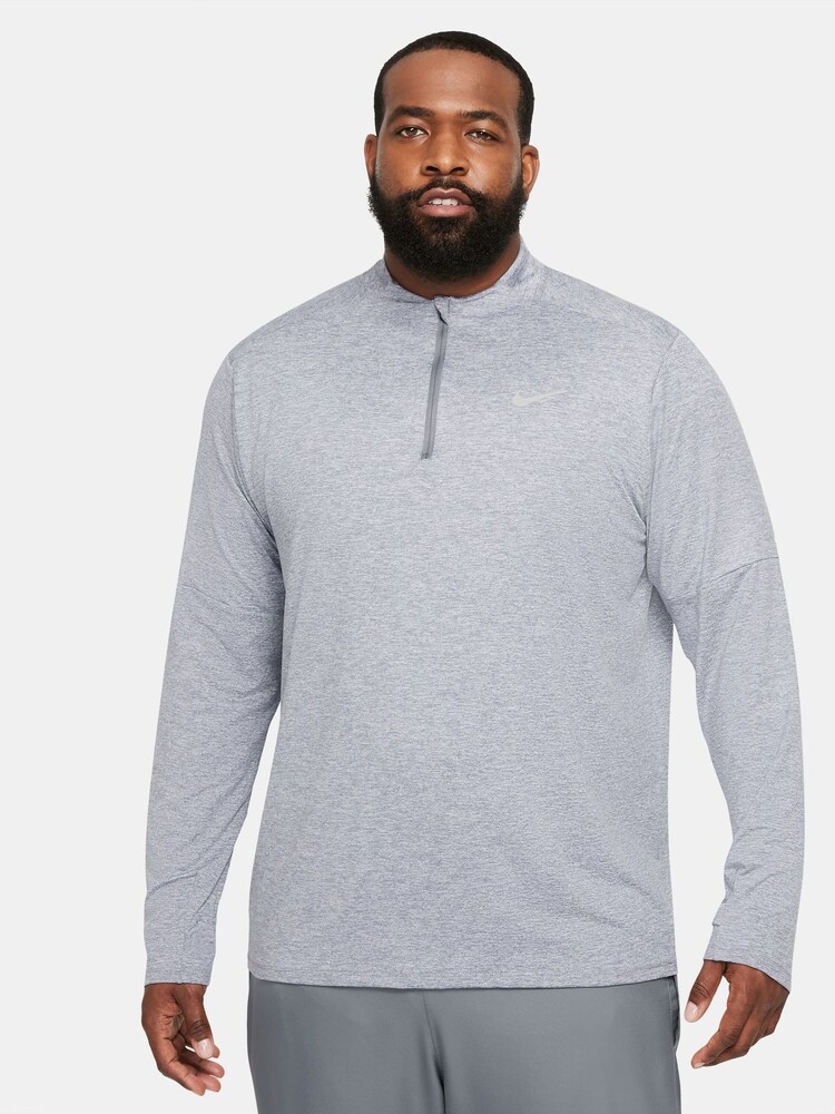 Nike Smoke Grey Element Quarter Zip Running Top - Image 1 of 8