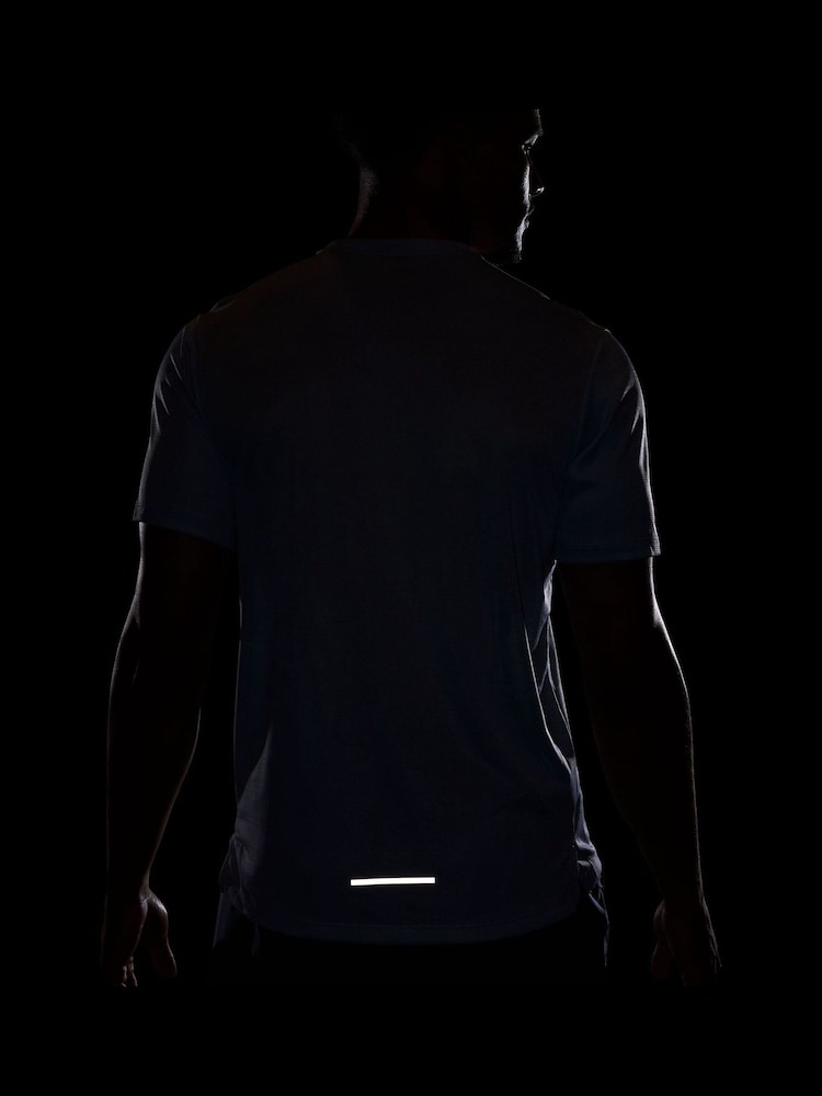 Nike Blue Dri-FIT Miler Breathe Running T-Shirt - Image 8 of 8