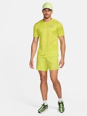 Nike Yellow Dri-FIT Miler Breathe Running T-Shirt - Image 3 of 8