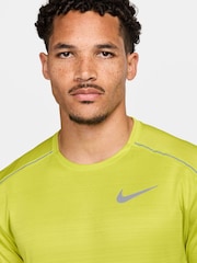 Nike Yellow Dri-FIT Miler Breathe Running T-Shirt - Image 4 of 8