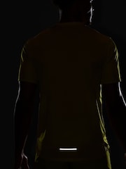 Nike Yellow Dri-FIT Miler Breathe Running T-Shirt - Image 7 of 8