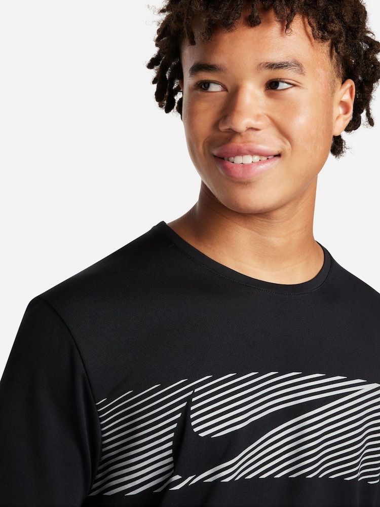 Nike Black Miler Flash Running T-Shirt - Image 3 of 9