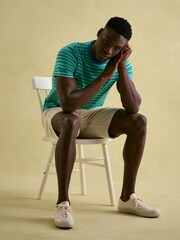 Joules Boathouse Green Stripe Jersey Crew Neck T-Shirt - Image 4 of 7