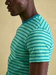Joules Boathouse Green Stripe Jersey Crew Neck T-Shirt - Image 5 of 7