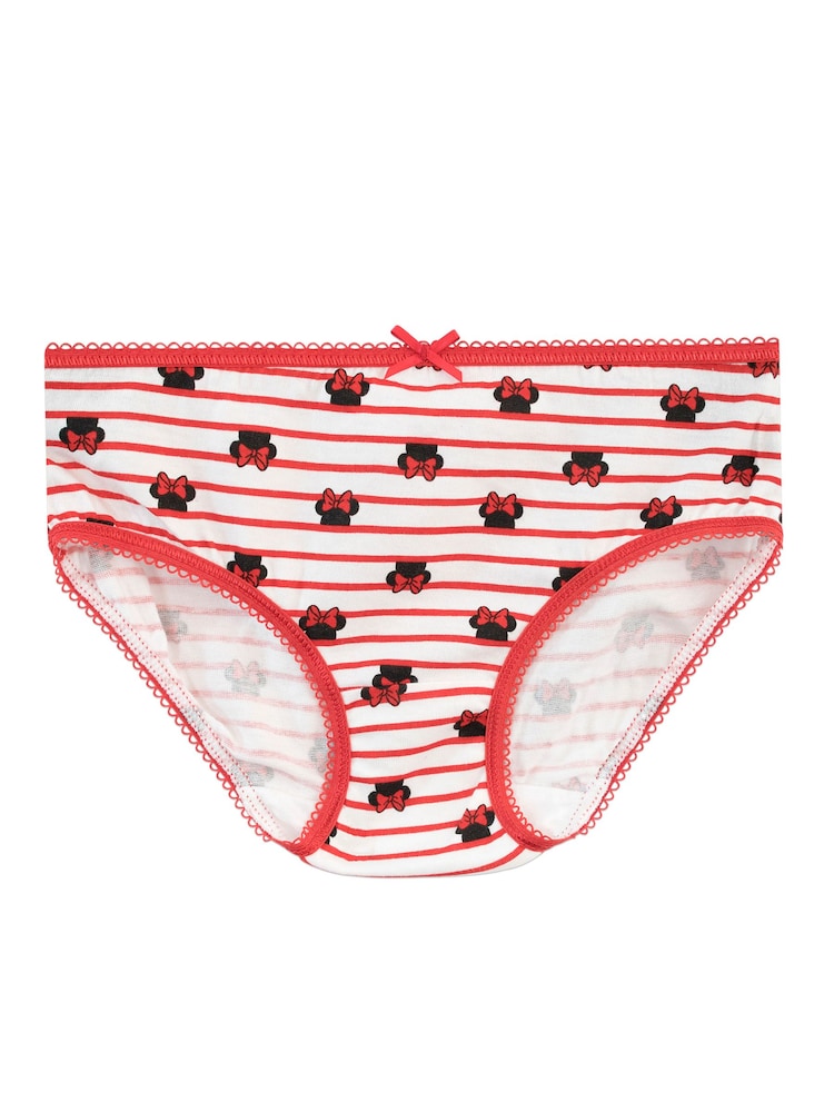 Character Red Minnie Mouse 100% Cotton Briefs 5 Pack - Image 2 of 5