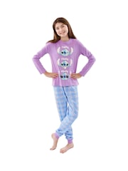 Character Purple Lilo And Stitch Happy Cheeky Moody 100% Cotton Pyjamas - Image 6 of 8