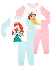 Character Disney Belle and Ariel Pyjamas 2 Pack - Image 1 of 5