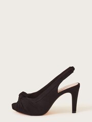 Monsoon Black Suede Peep Toe Heels - Image 1 of 3