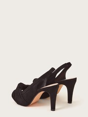 Monsoon Black Suede Peep Toe Heels - Image 3 of 3