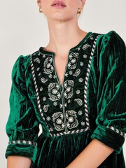 Monsoon Green Penny Paisley Embroidered Dress - Image 3 of 4