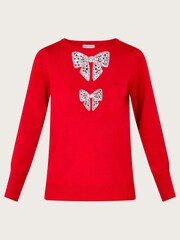 Monsoon Red Di Double Bow Jumper - Image 5 of 5