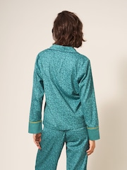 White Stuff Green Nina Organic Pyjamas Shirt - Image 2 of 7