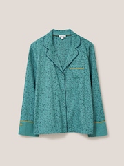 White Stuff Green Nina Organic Pyjamas Shirt - Image 6 of 7